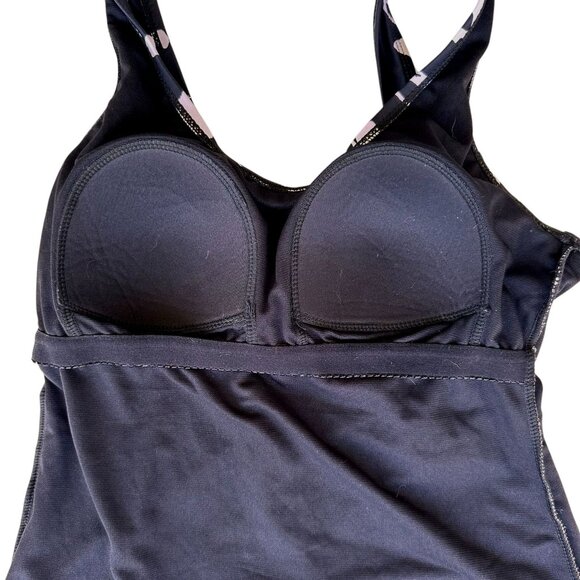 Hurley Swimsuit Small Petite SP Black White One Piece Floral Floral Beach Cruise - Picture 8 of 12